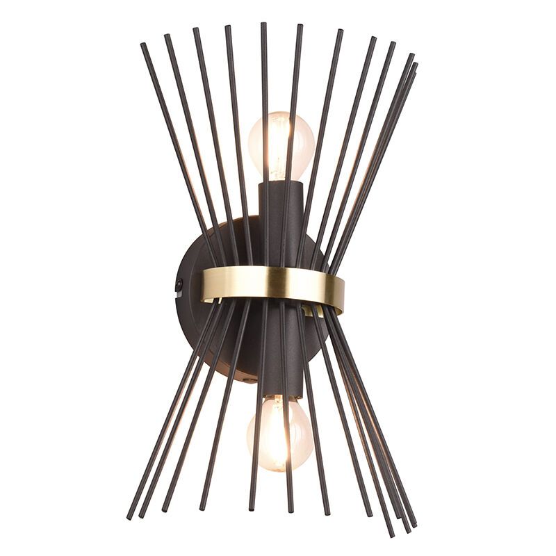 Zwarte wandlamp industrieel, Fransiscus