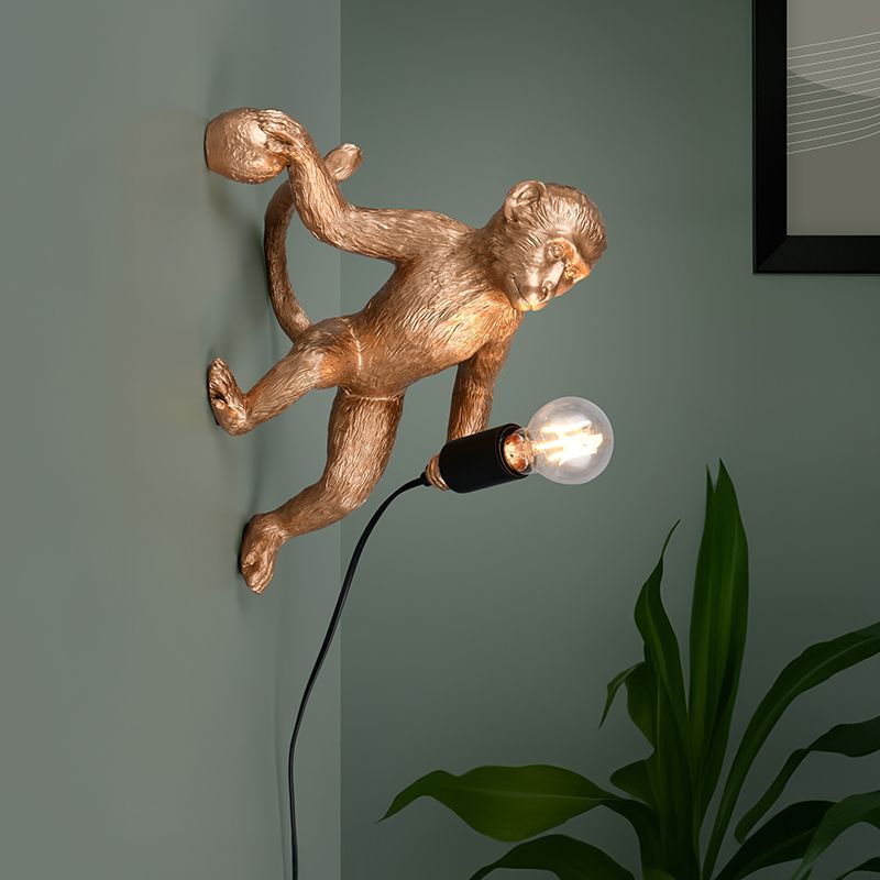 Gouden wandlamp kunststof, Macaca Gouden wandlamp kunststof, Macaca