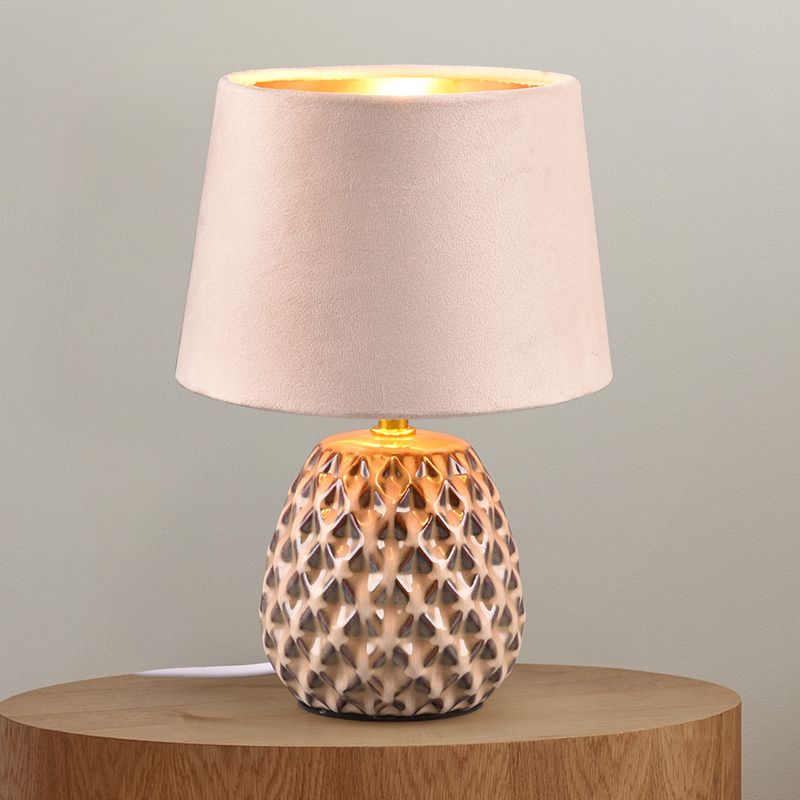 Keramische tafellamp beige, Anderson, met schakelaar Keramische tafellamp beige, Anderson, met schakelaar