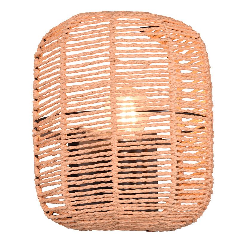 Zwarte wandlamp Elham, metaal, vintage