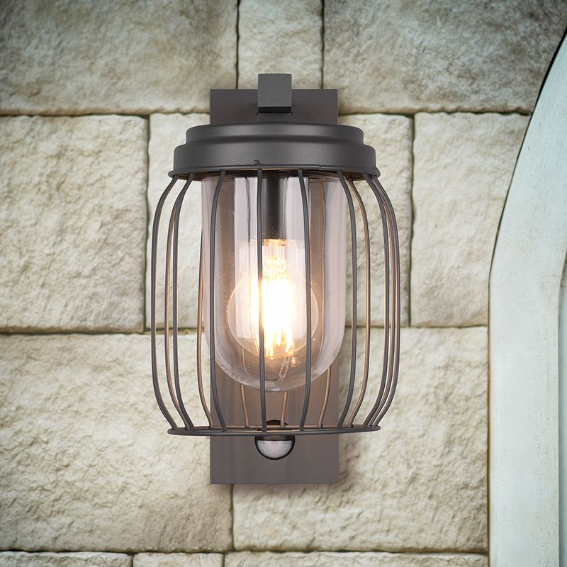 Moderne buitenlamp met bewegingssensor Emanuela, antraciet, aluminium, IP44