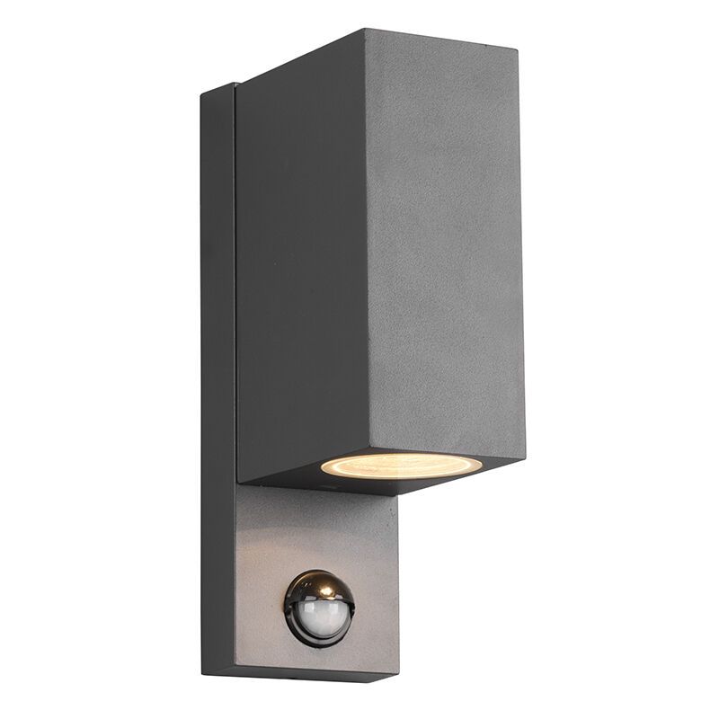 Antraciete buitenlamp met bewegingssensor Laurien, aluminium, modern, IP44 Antraciete buitenlamp met bewegingssensor Laurien, aluminium, modern, IP44