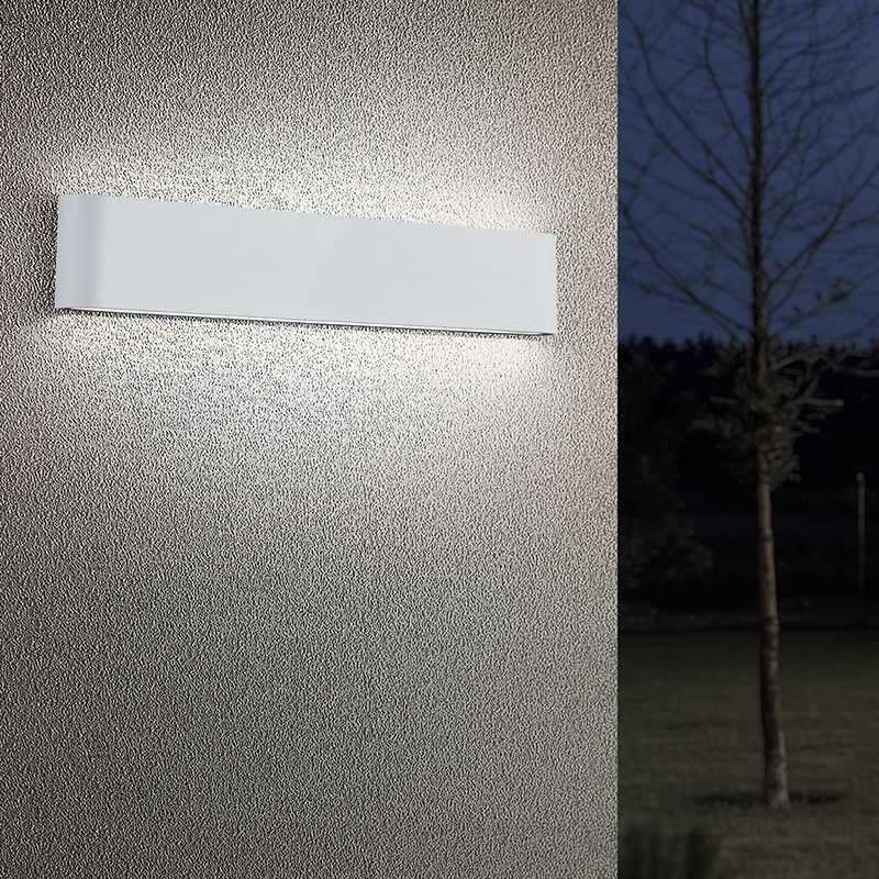 Witte buitenlamp modern, Bridlington, 8W, 3000K LED, IP54 Witte buitenlamp modern, Bridlington, 8W, 3000K LED, IP54