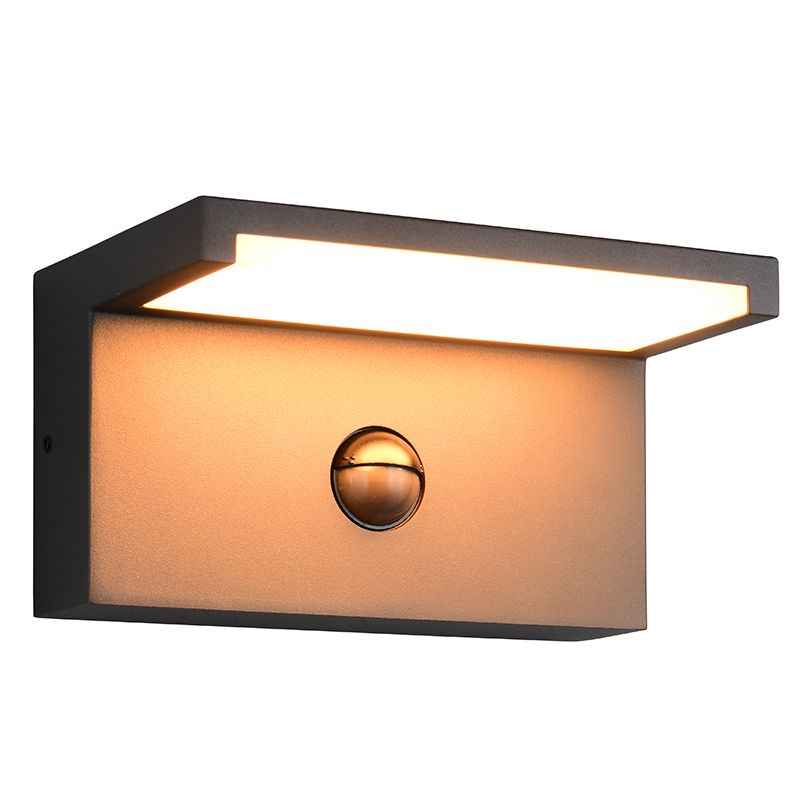 Antraciete buiten wandlamp met bewegingssensor modern, Patrique, IP54 Antraciete buiten wandlamp met bewegingssensor modern, Patrique, IP54
