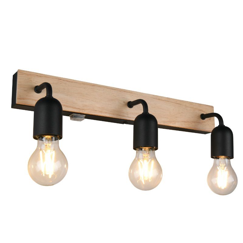 Zwarte badkamer wandlamp landelijk, Ahsen, IP44, met schakelaar Zwarte badkamer wandlamp landelijk, Ahsen, IP44, met schakelaar