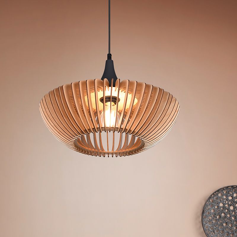 Houten hanglamp bruin, Mirjan