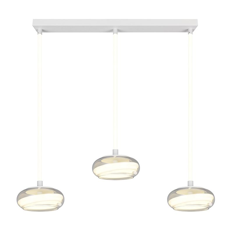 Witte eettafel hanglamp modern, Abdelaziz, 3-staps dimbaar Witte eettafel hanglamp modern, Abdelaziz, 3-staps dimbaar