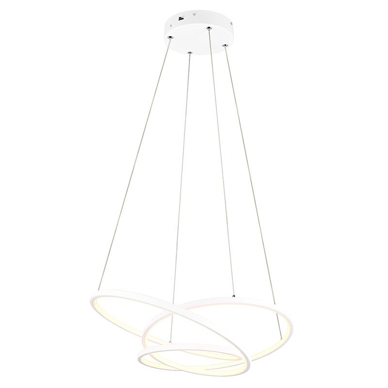 Witte hanglamp design, Teodore, 34W, white switch LED, 3-staps dimbaar Witte hanglamp design, Teodore, 34W, white switch LED, 3-staps dimbaar