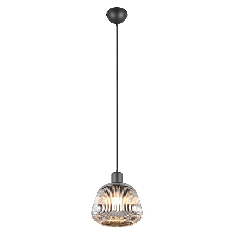 Zwarte hanglamp rookglas, Meriem