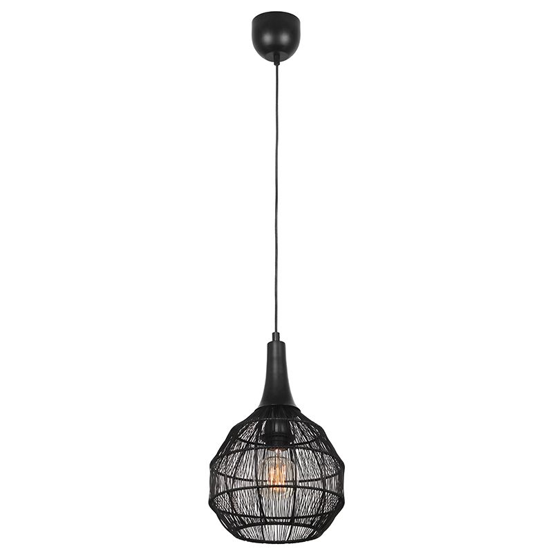 Zwarte hanglamp landelijk, Rins