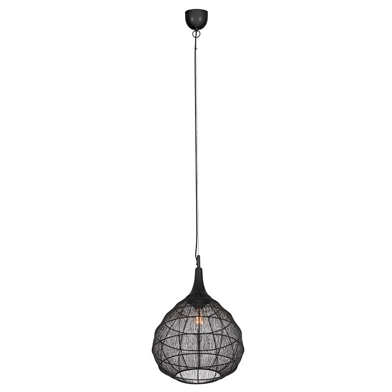 Zwarte hanglamp landelijk, Rins