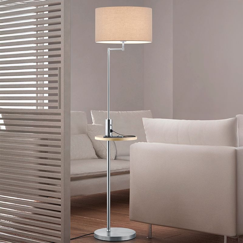 Nikkelen vloerlamp Logiso, metaal, modern