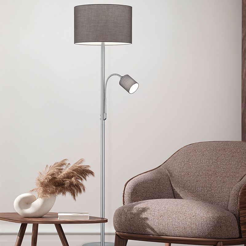 Grijze vloerlamp modern, Ledbury, met schakelaar