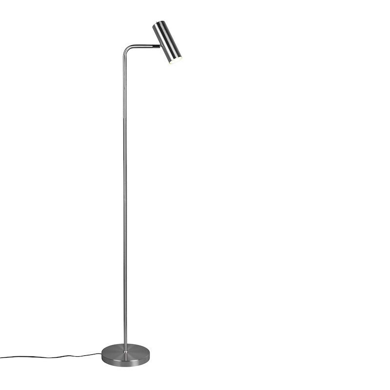 Nikkelen vloerlamp modern, Kaso, met schakelaar