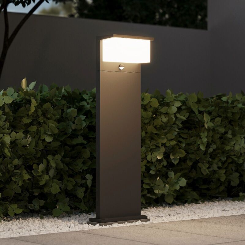 Antraciete staande buitenlamp met bewegingssensor modern, Slimane, 13W, 3000K LED, IP54
