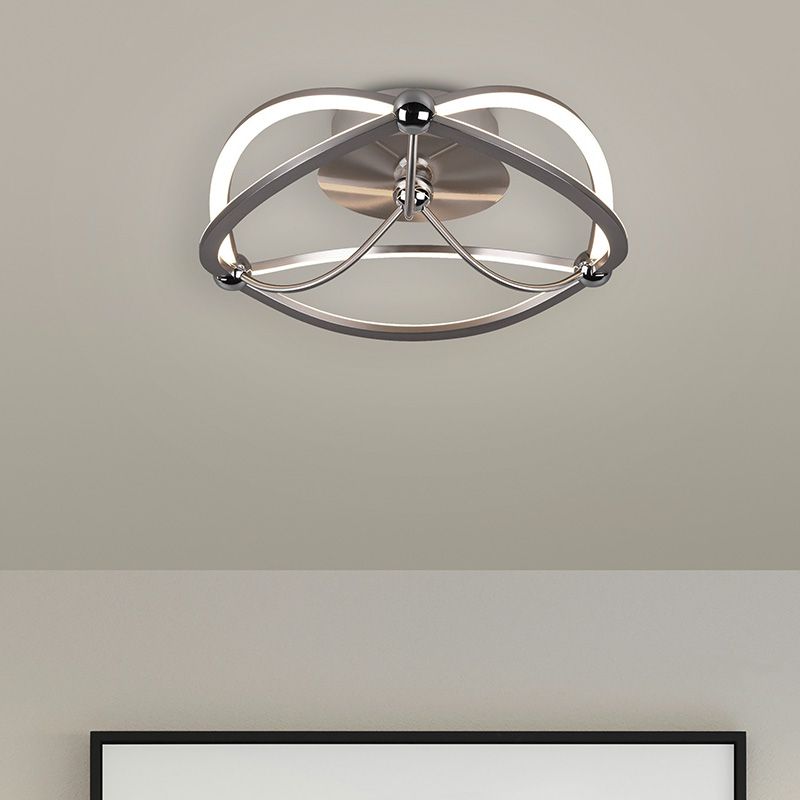 Moderne plafonniere Remy, nikkel, 20w geintegreerd LED Moderne plafonniere Remy, nikkel, 20w geintegreerd LED