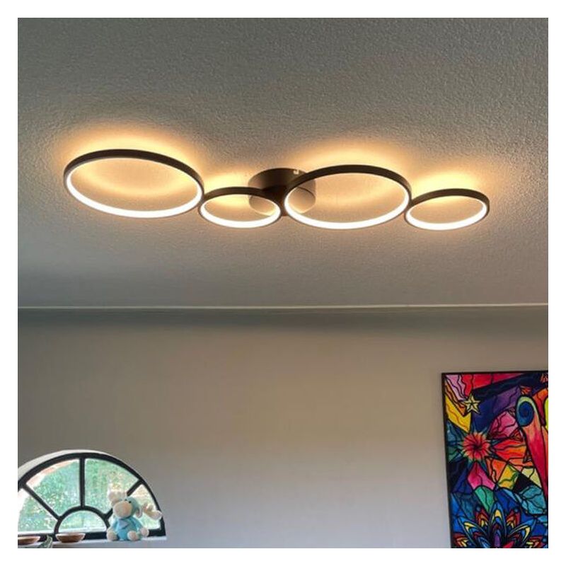 Zwarte plafonniere Robon, metaal, modern, 37 watt Zwarte plafonniere Robon, metaal, modern, 37 watt