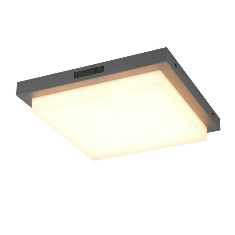 Antraciete buiten wandlamp met bewegingssensor metaal, Prashant, 14W, white switch LED, IP54