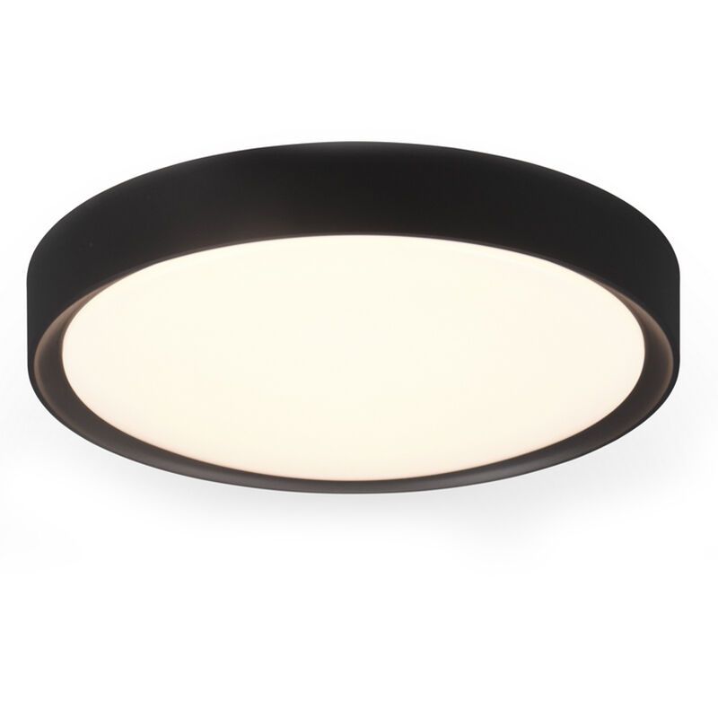 Zwarte badkamer plafondlamp Evelina, kunststof, 18w, 3000K LED