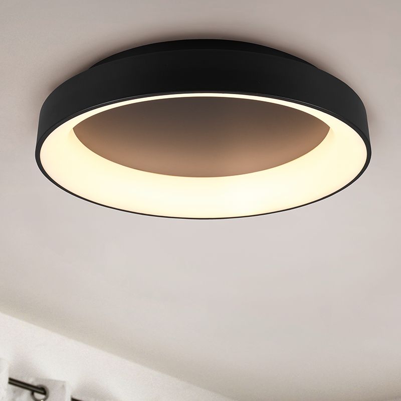 Zwarte plafonnière modern, Jered, 48W, warm tot koud wit verstelbare LED, met afstandsbediening