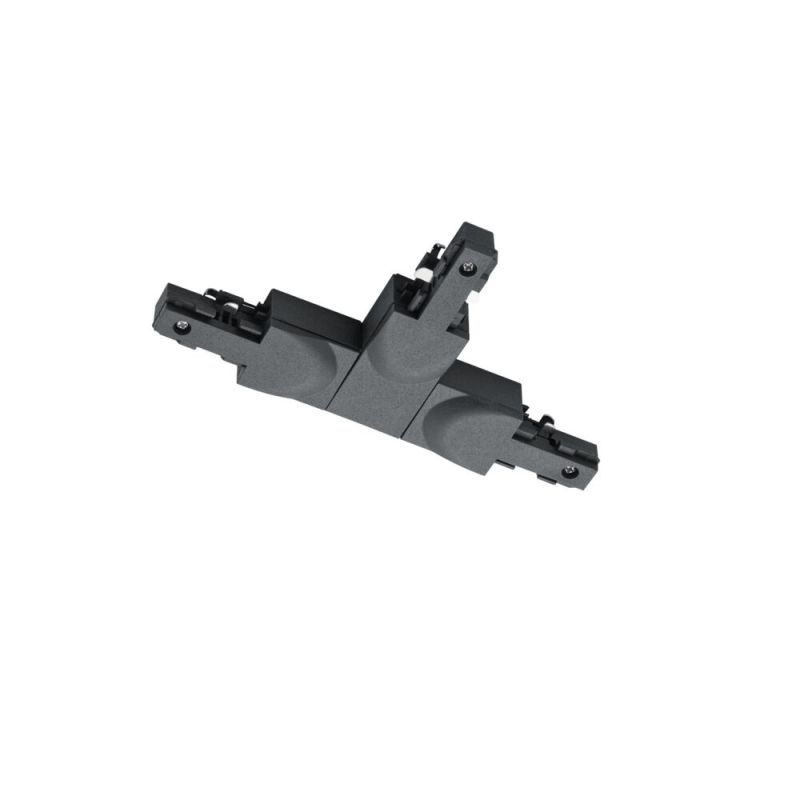 Zwart T-stuk met geleider rechts, 2-fase Zwart T-stuk met geleider rechts, 2-fase