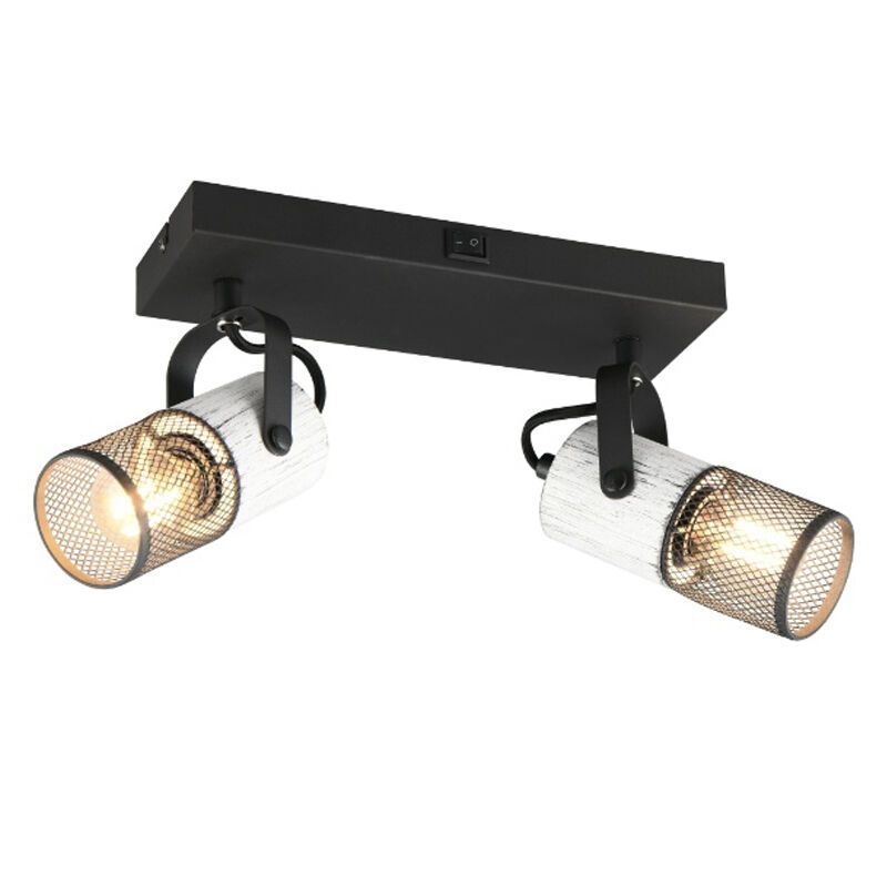 Zwarte wandspot vintage, Marjet, met schakelaar Zwarte wandspot vintage, Marjet, met schakelaar