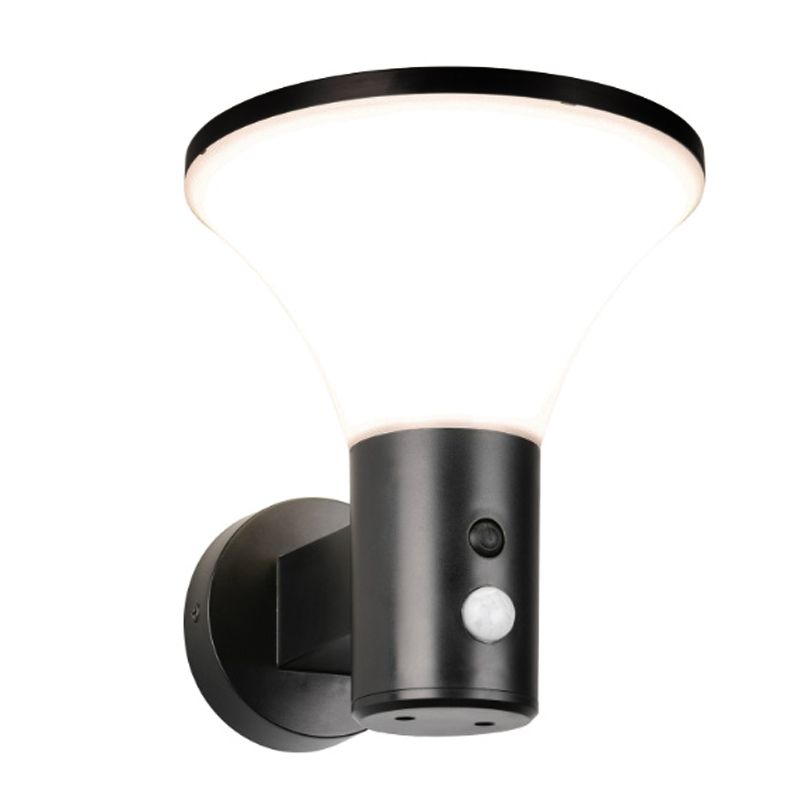 Zwarte buiten wandlamp op zonne-energie modern, Nebahat, 3W, 4000K LED, IP44