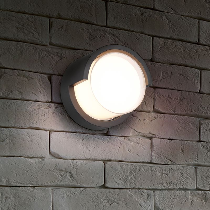 Zwarte buitenlamp Riekje, kunststof, 8w, 3000K LED