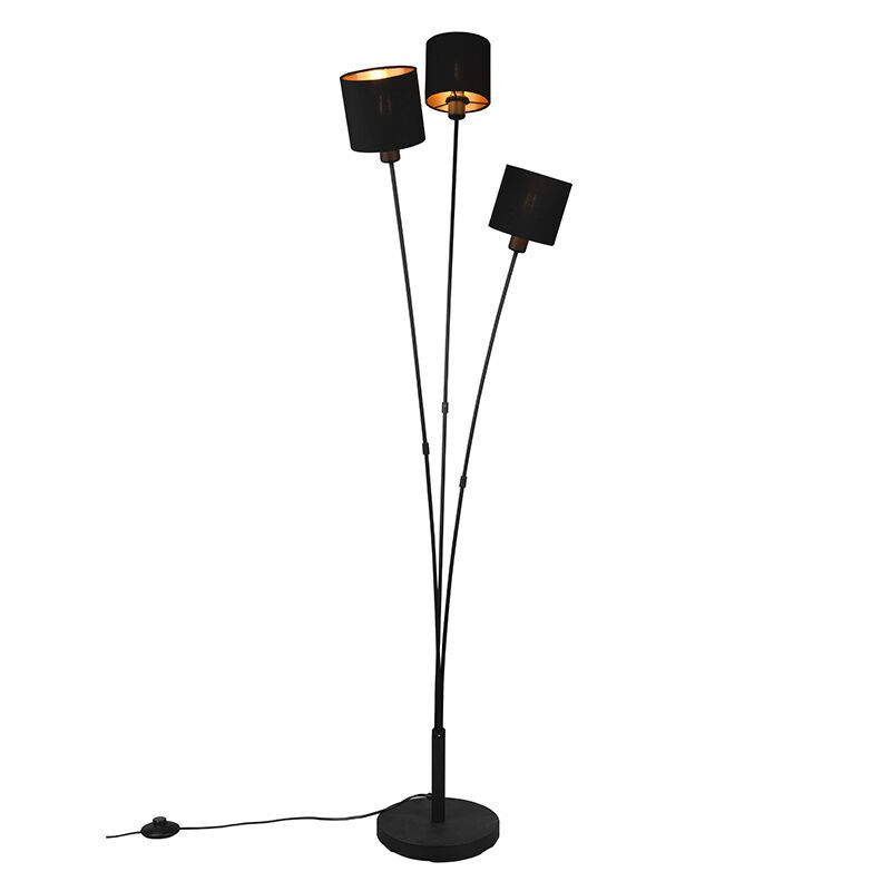 Zwarte vloerlamp modern, Koge, met schakelaar Zwarte vloerlamp modern, Koge, met schakelaar