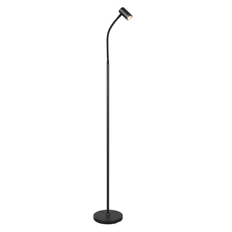 Zwarte vloerlamp modern, Suradj, met schakelaar