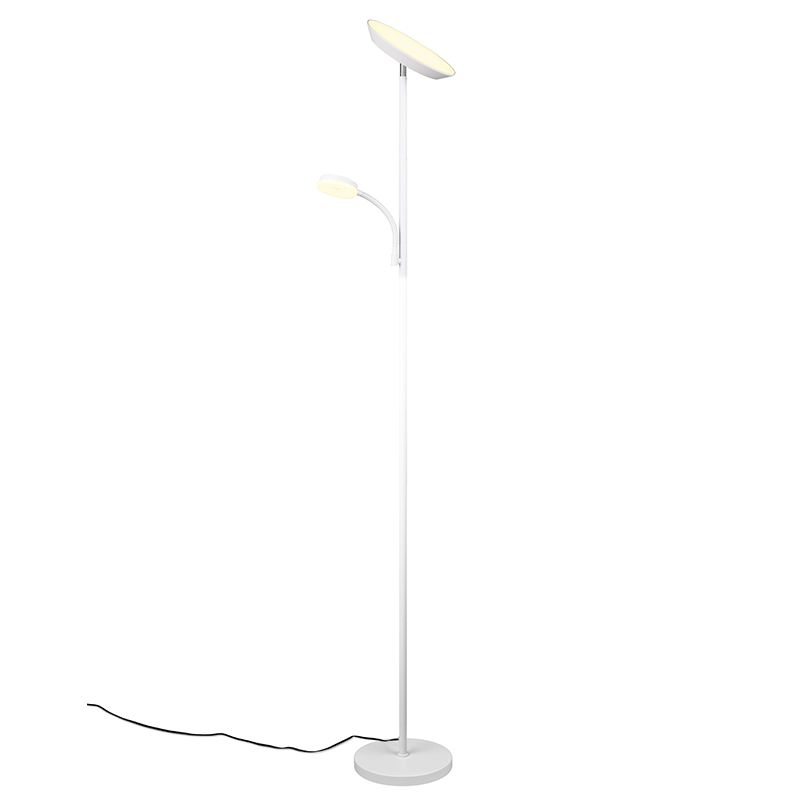 Witte vloerlamp modern, Shahid, 17W, warm tot koud wit verstelbare LED, met touchdimmer