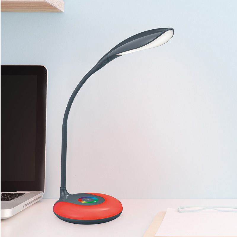 Antraciete bureaulamp modern, Zetan, 3W, RGBW LED, met touchdimmer Antraciete bureaulamp modern, Zetan, 3W, RGBW LED, met touchdimmer