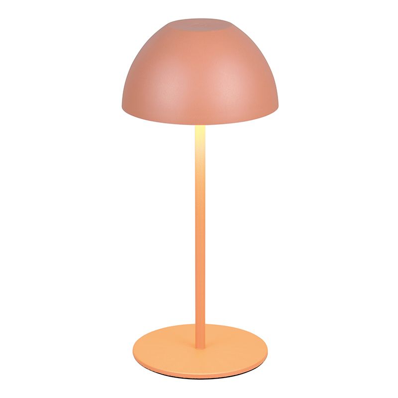 Oranje oplaadbare tafellamp kunststof, Mikhail, 2W, 3000K LED, IP44, met touchdimmer Oranje oplaadbare tafellamp kunststof, Mikhail, 2W, 3000K LED, IP44, met touchdimmer