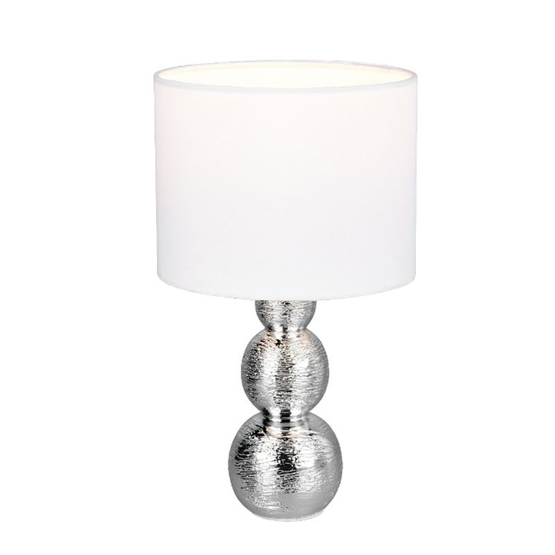Keramische tafellamp zilver, Leonhard, met schakelaar