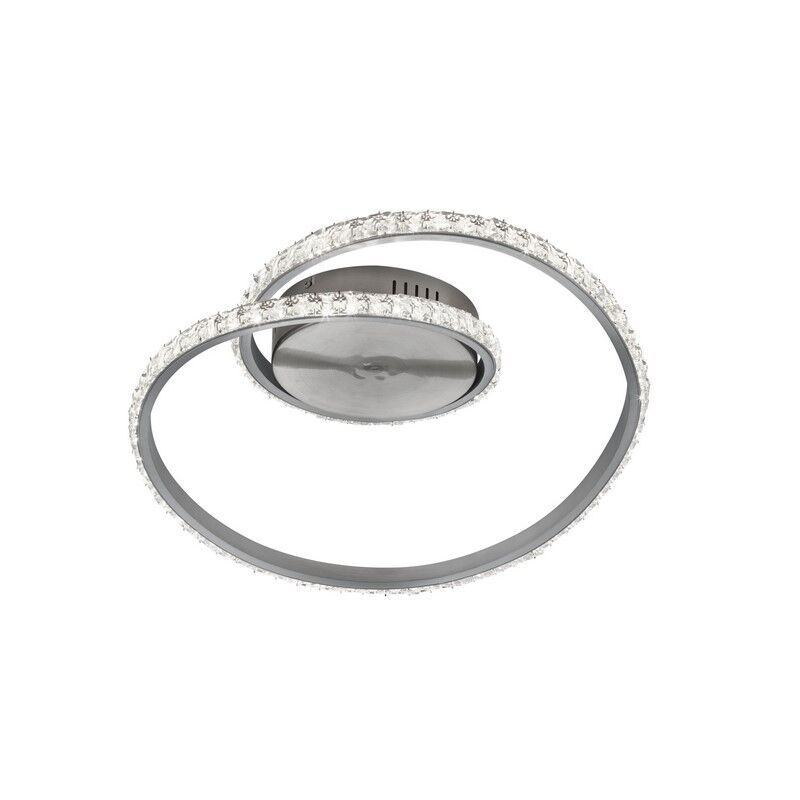 Zilveren plafonniere Salim, metaal, modern, 19 watt Zilveren plafonniere Salim, metaal, modern, 19 watt