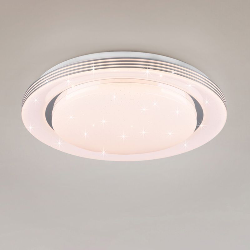 Witte plafonnière modern, Alpha, 18W, warm tot koud wit verstelbare LED, met afstandsbediening