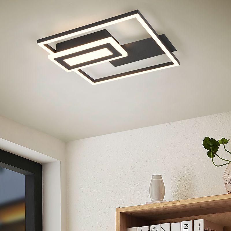 Zwarte plafonnière design, Shun, 22W, 3000K LED