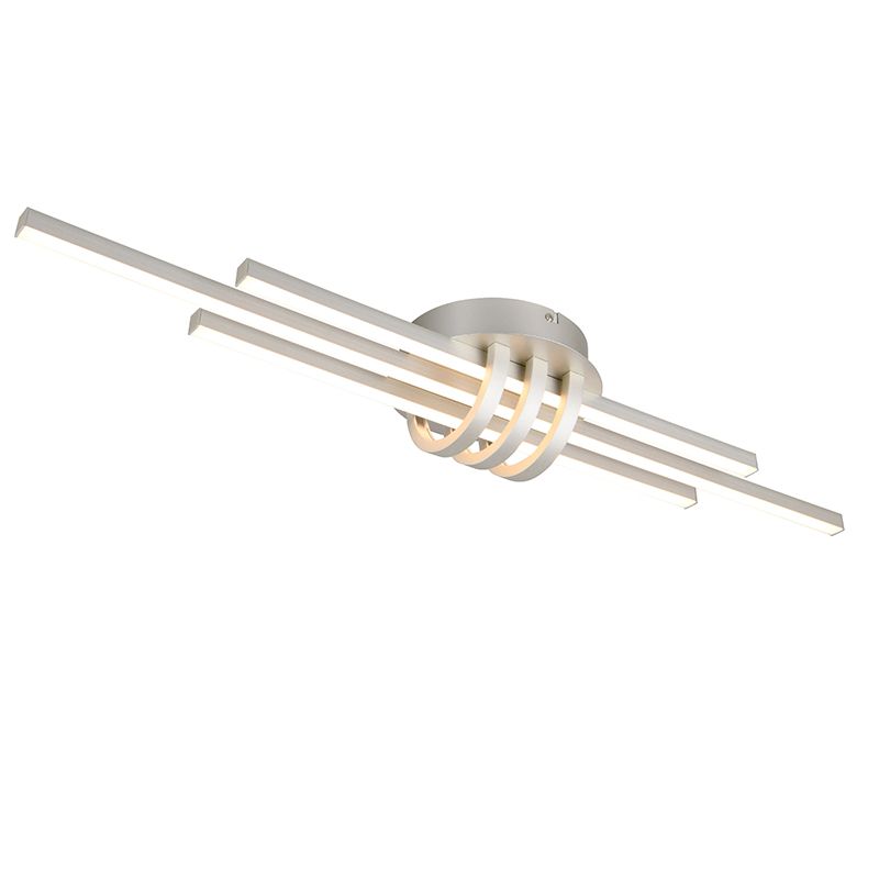 Nikkelen plafonnière modern, Saloua, 20W, 3000K LED, 3-staps dimbaar Nikkelen plafonnière modern, Saloua, 20W, 3000K LED, 3-staps dimbaar