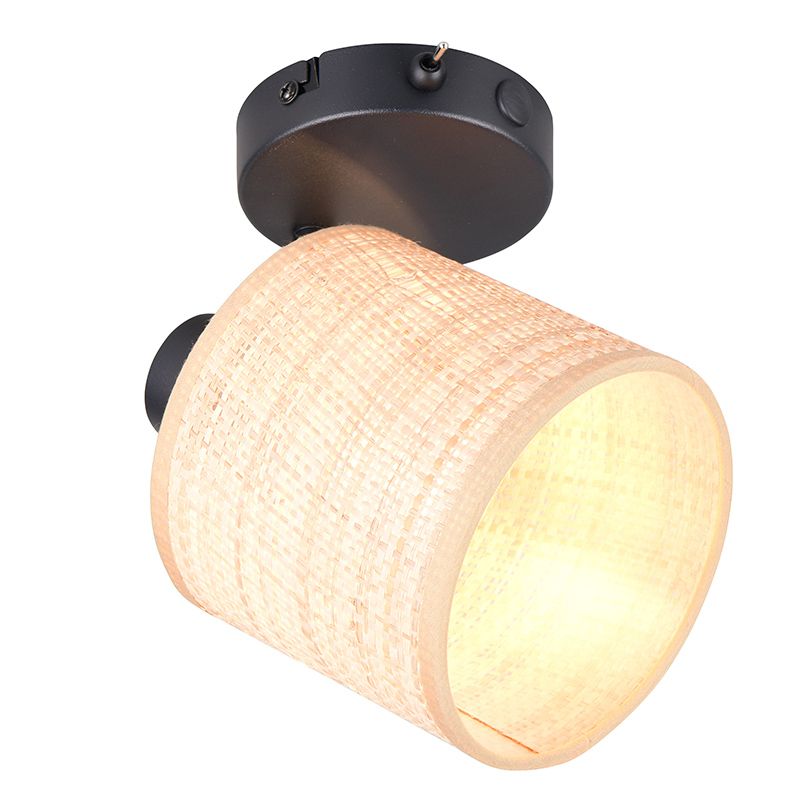 Crème wandlamp landelijk, Peder, met schakelaar Crème wandlamp landelijk, Peder, met schakelaar