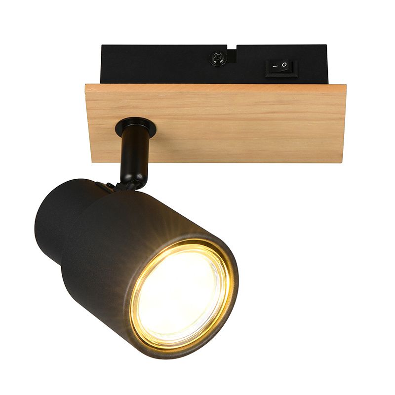 Zwarte wandspot modern, Rajeev, met schakelaar Zwarte wandspot modern, Rajeev, met schakelaar