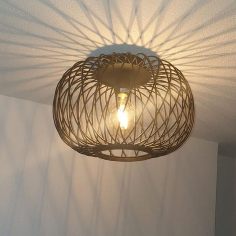 Industriële plafonniere Karly groot, zwart, metaal