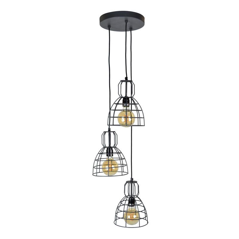 Industriële hanglamp Dexter, zwart, rond Industriële hanglamp Dexter, zwart, rond