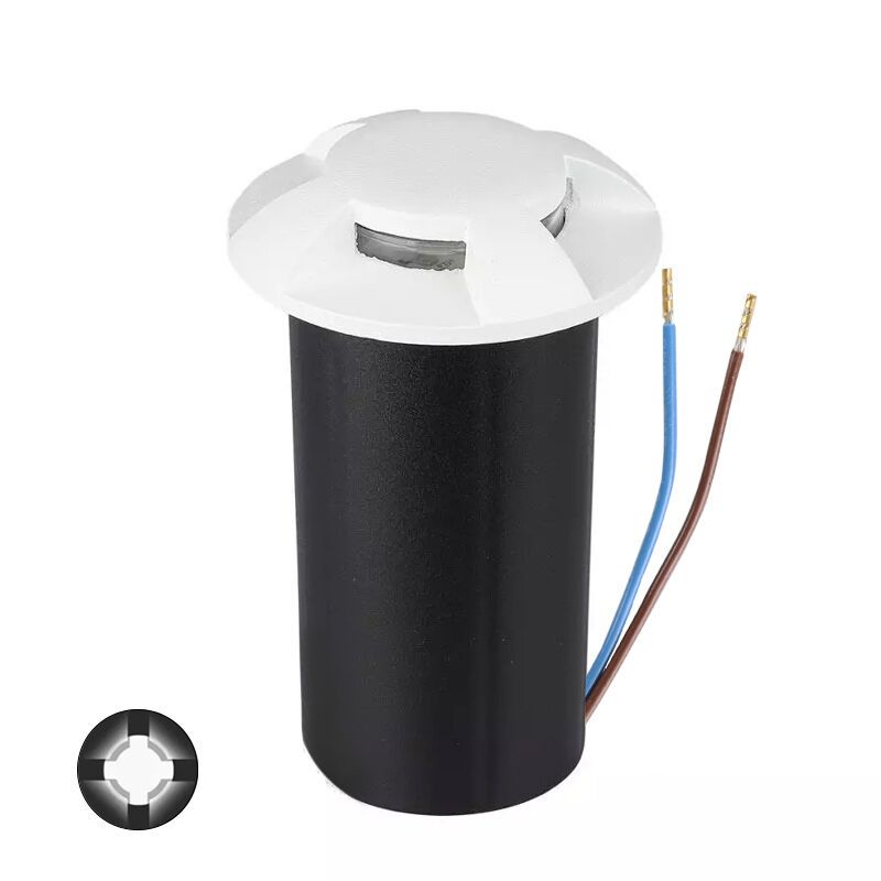 Witte grondspot Marcus (4 stralen), kunststof, IP67, 1W, 3000K Witte grondspot Marcus (4 stralen), kunststof, IP67, 1W, 3000K