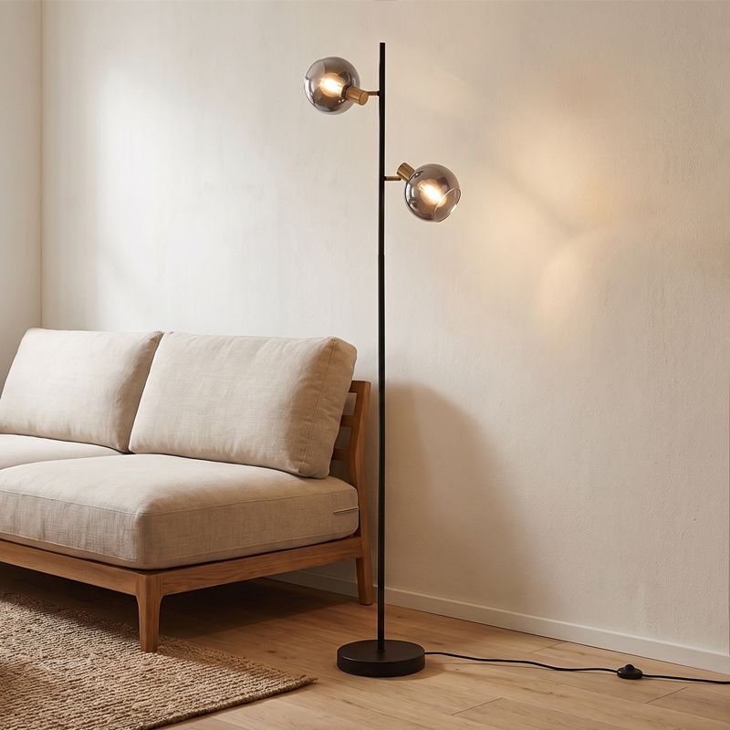 Moderne vloerlamp grijs, Avery, met schakelaar