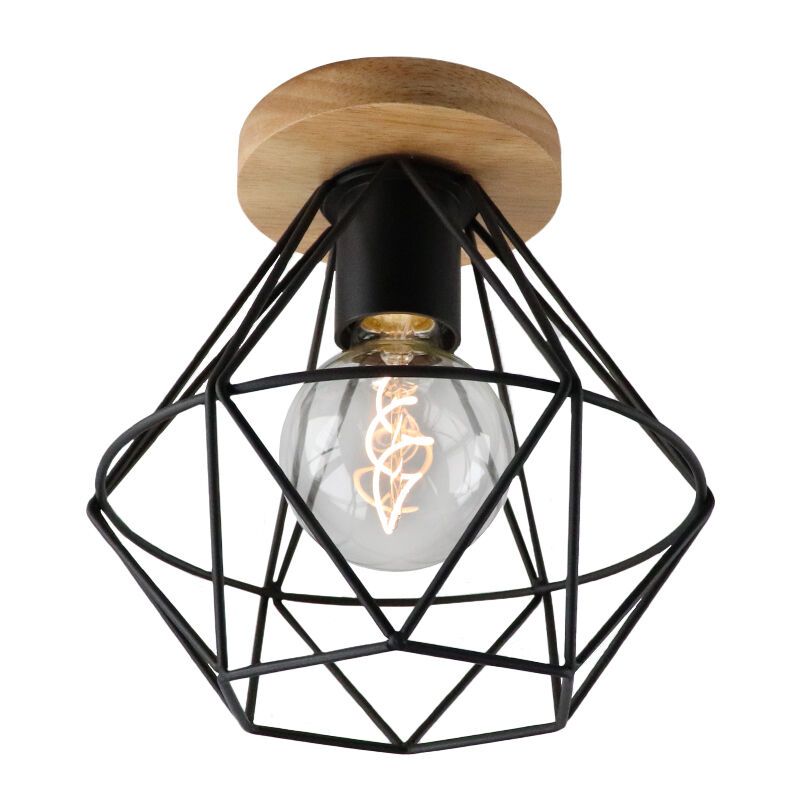 Industriële plafondlamp zwart, Jochem Industriële plafondlamp zwart, Jochem
