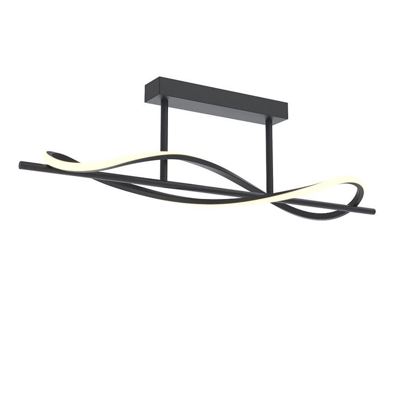 Moderne plafondlamp zwart, Levon, 30W, 3000K LED, 3-staps dimbaar Moderne plafondlamp zwart, Levon, 30W, 3000K LED, 3-staps dimbaar