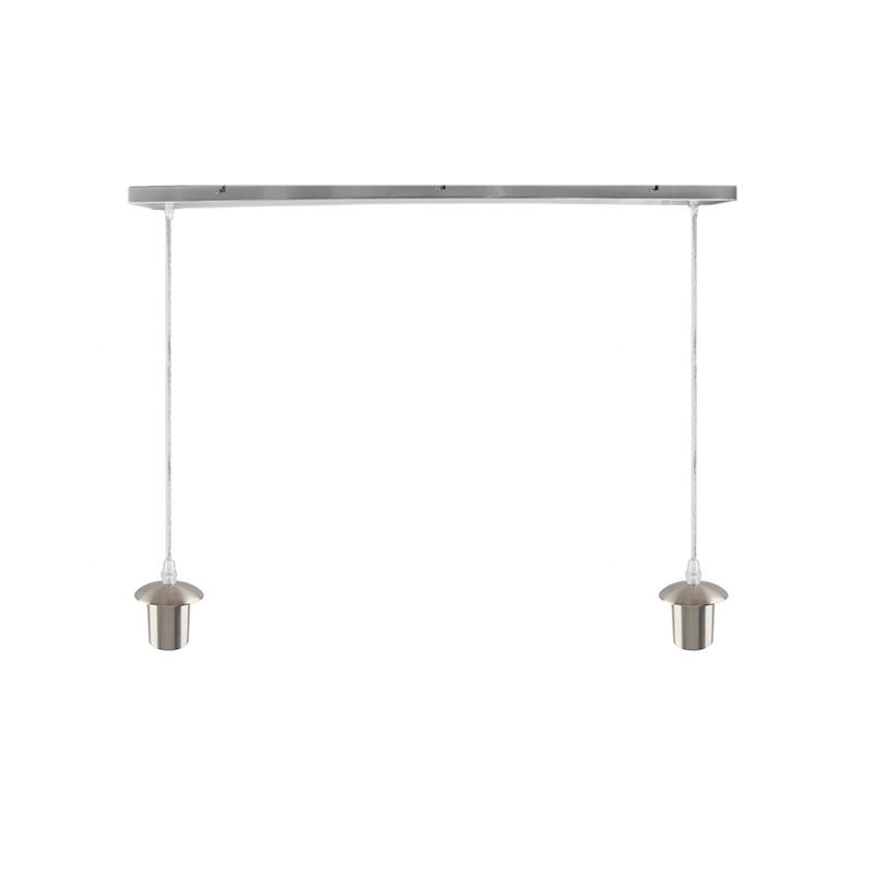 Aluminium hanglamp zonder kap chroom, Rika