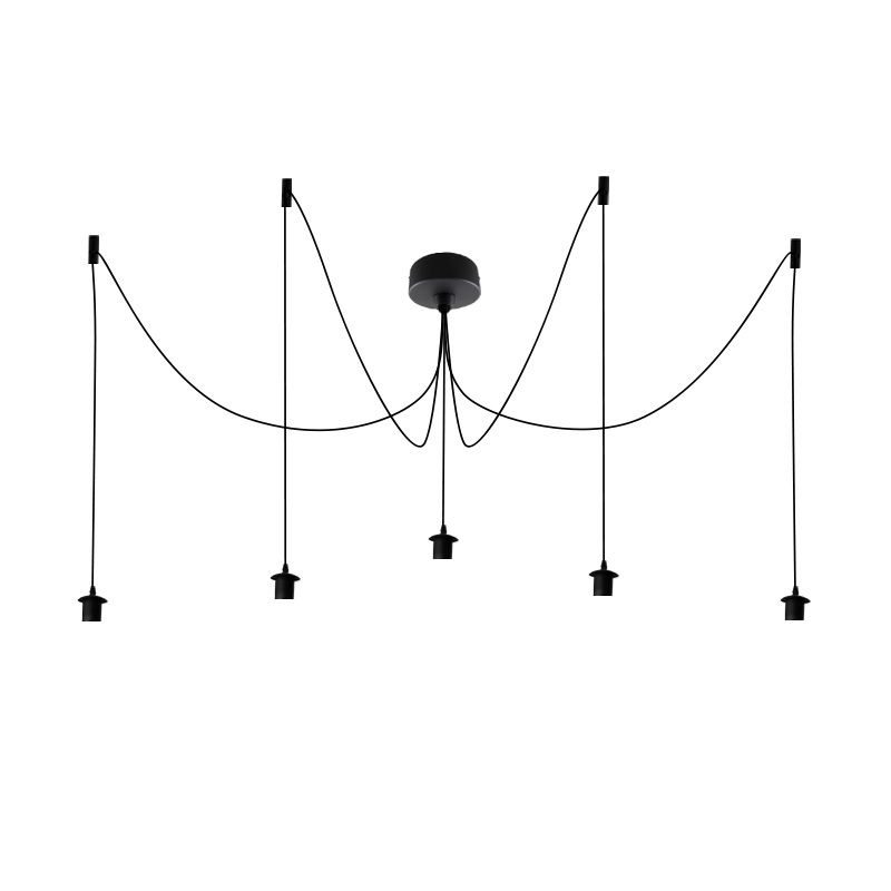 Aluminium hanglamp zonder kap zwart, Rika