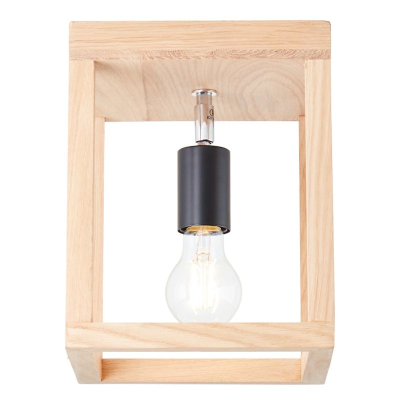 Langwerpige LED plafondlamp Vince zwart, 4-lamps