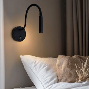 Moderne bedlamp zwart, Fiona, met schakelaar